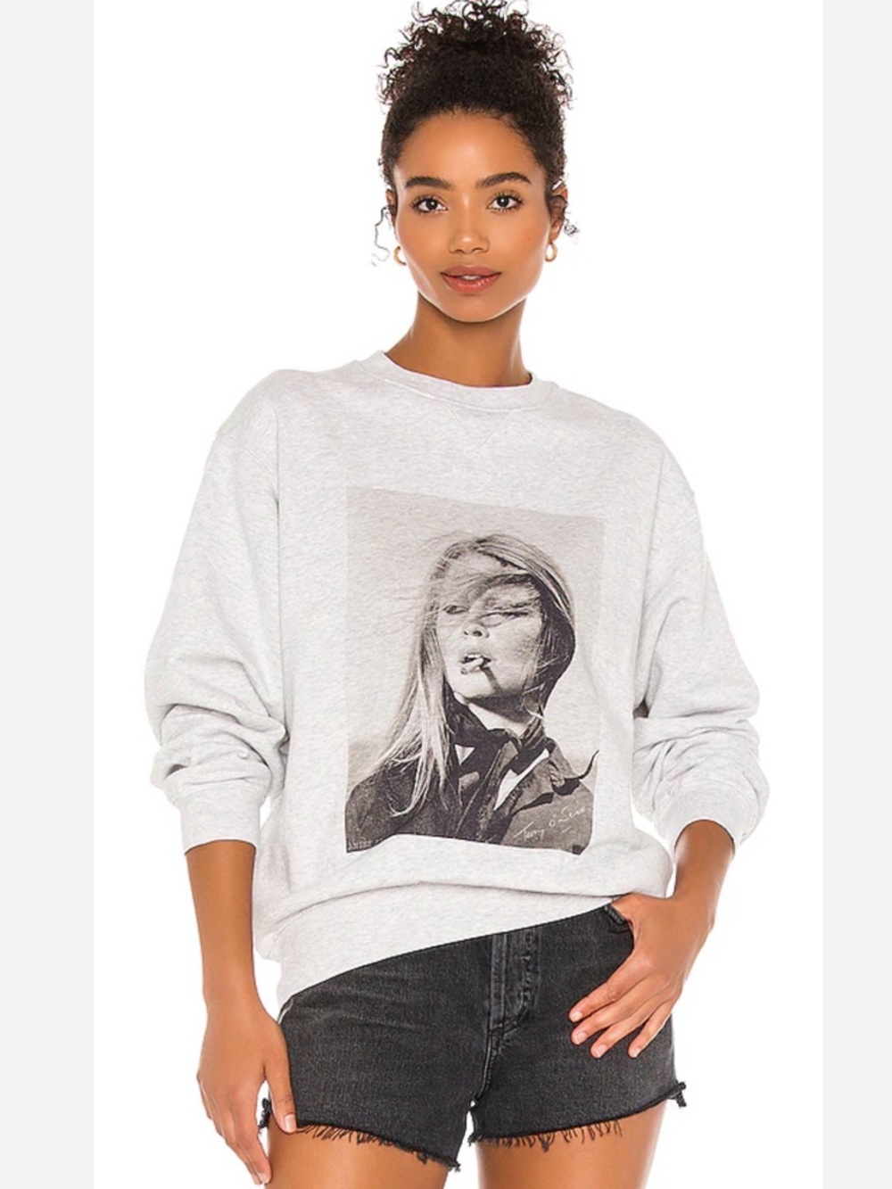Anine Bing Ramona Sweatshirt AB x TO in Heather Grey